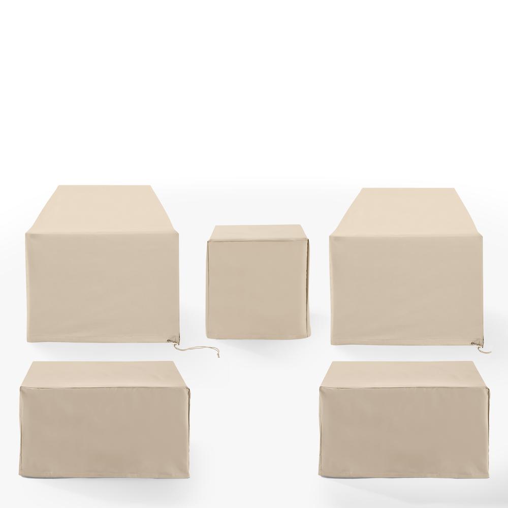 5Pc Outdoor Furniture Cover Set, 2 Chair, 2 Square Table/Ottoman, & 1 Side Table. Picture 2