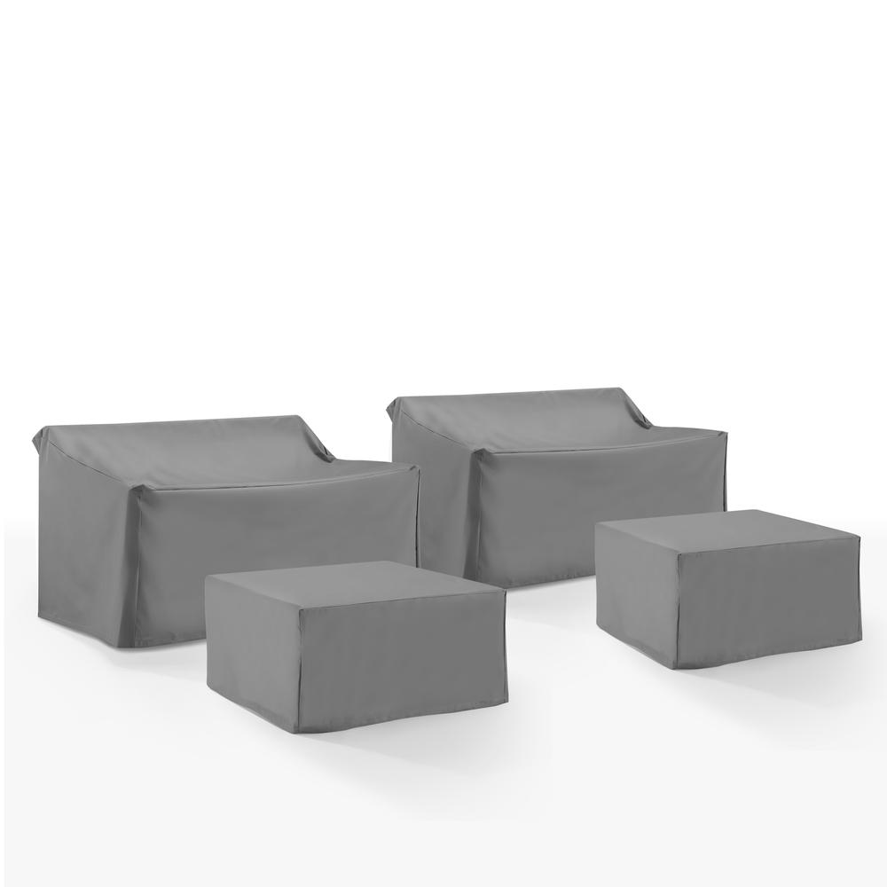 4Pc Outdoor Sectional Furniture Cover Set - 2 Loveseat & 2 Square Table/Ottoman. Picture 1