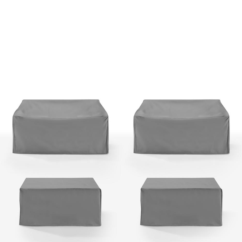 4Pc Outdoor Sectional Furniture Cover Set - 2 Loveseat & 2 Square Table/Ottoman. Picture 2