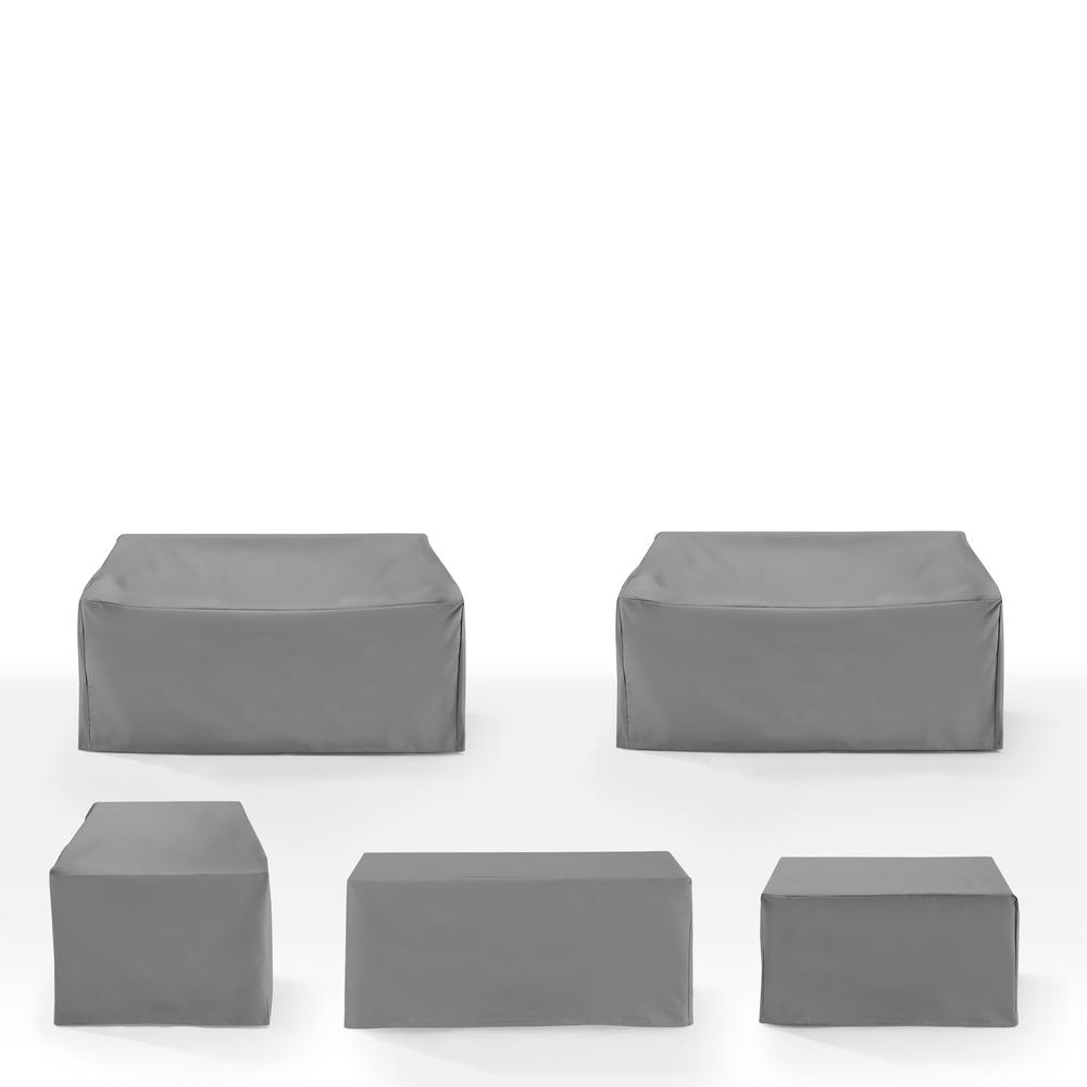 5Pc Outdoor Furniture Cover Set, 2 Loveseat, 1 Chair, 1 Coffee Table, 1 Table. Picture 2