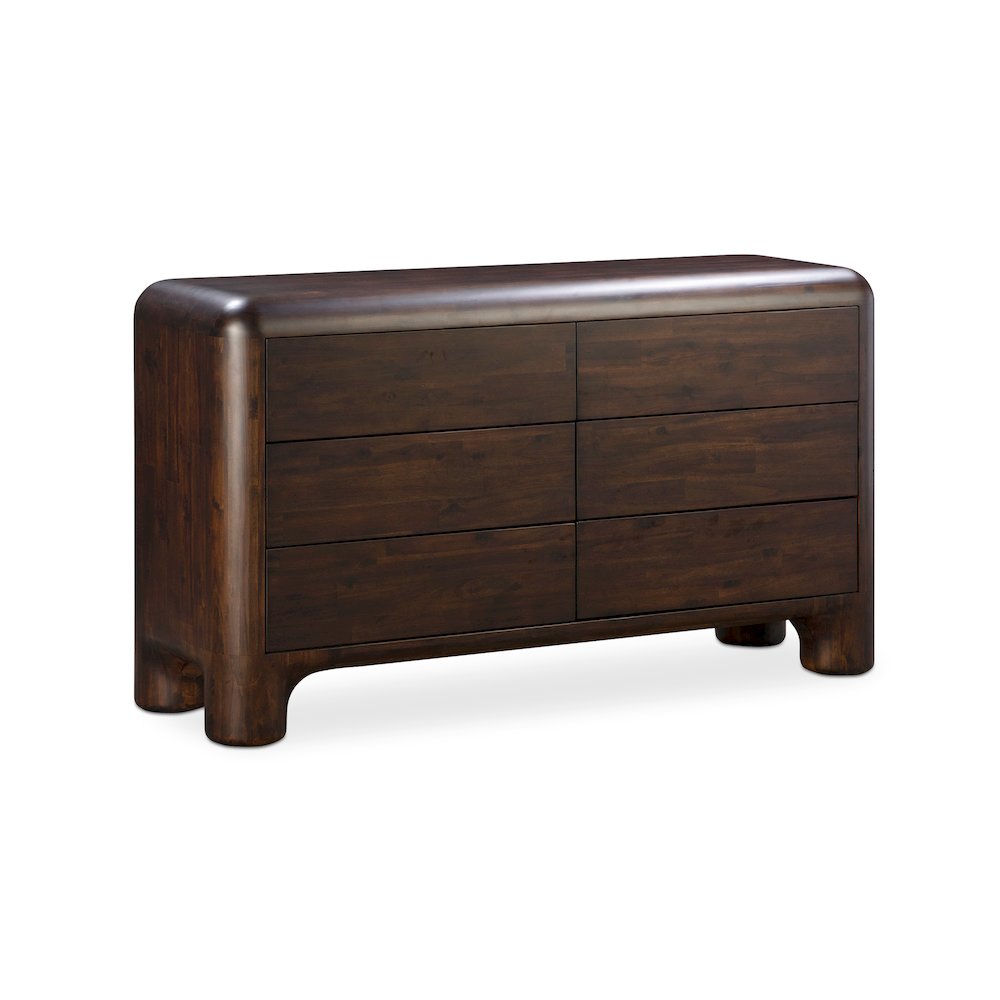Rowan 6 Drawer Dresser Dark Brown. Picture 1
