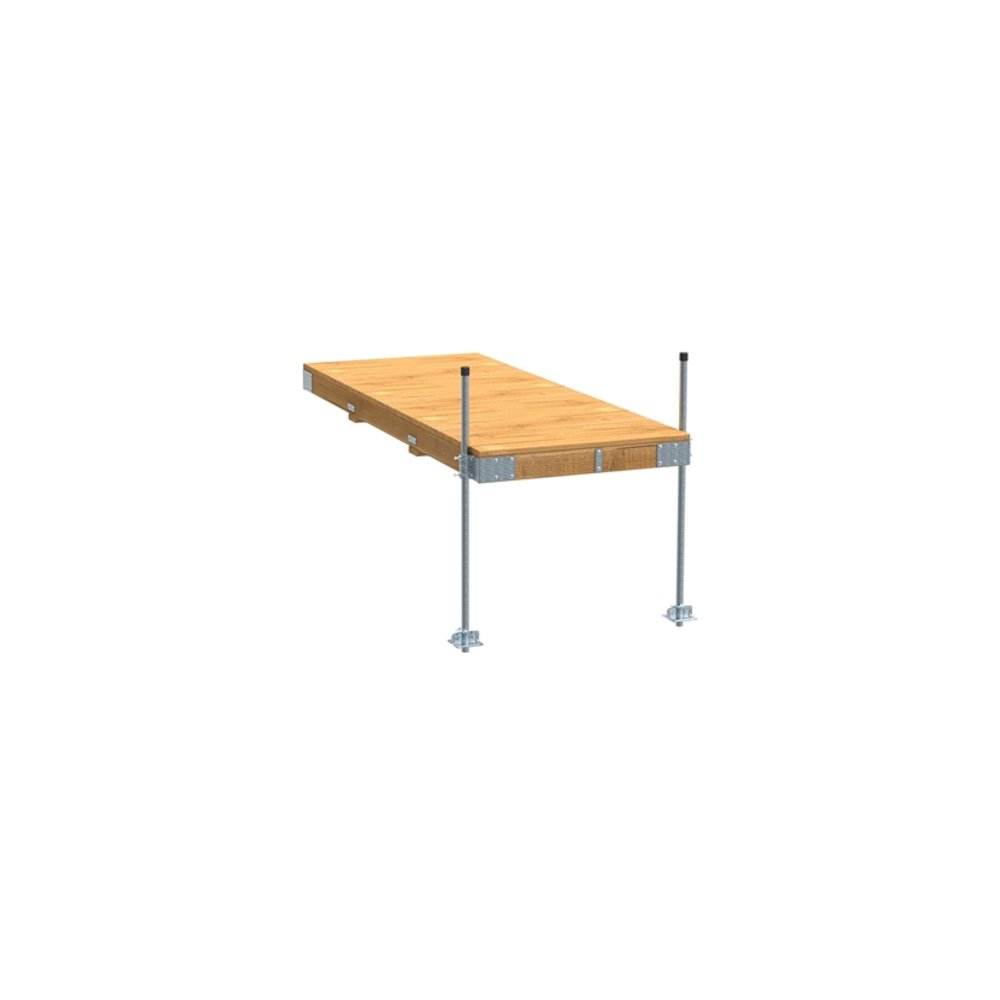 Pre-Built Commercial Grade Stationary Dock with Wood Frame & Top - 4'x10'. Picture 1