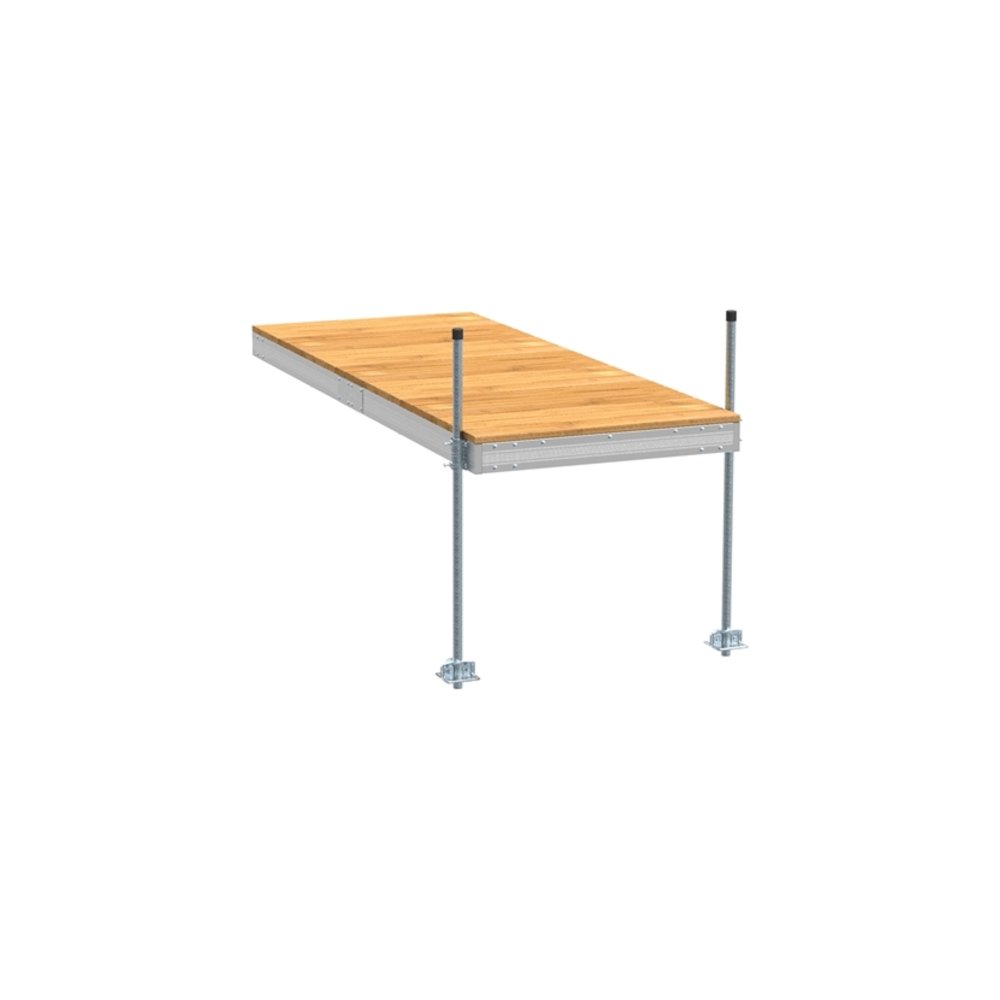 Pre-Built Aluminum Stationary Dock with Wood Top - 4'x10'. Picture 1