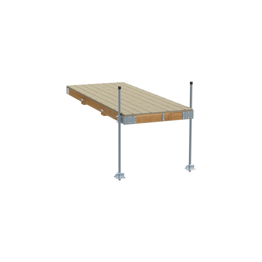 Pre-Built Commercial Grade Stationary Dock with Wood Frame & Resin Top - 4'x10'. Picture 1