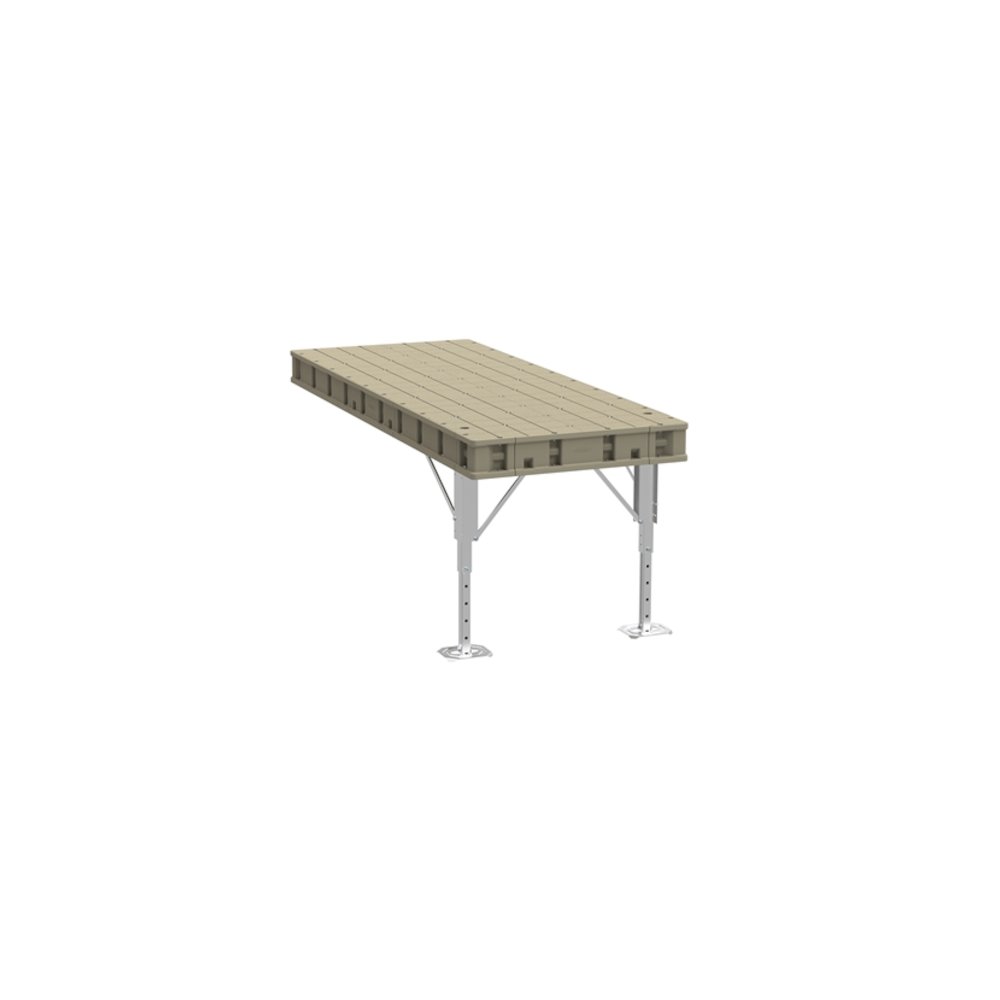 Pre-Built Premium Frame Stationary Dock with Resin Top - 4'x10'. Picture 1