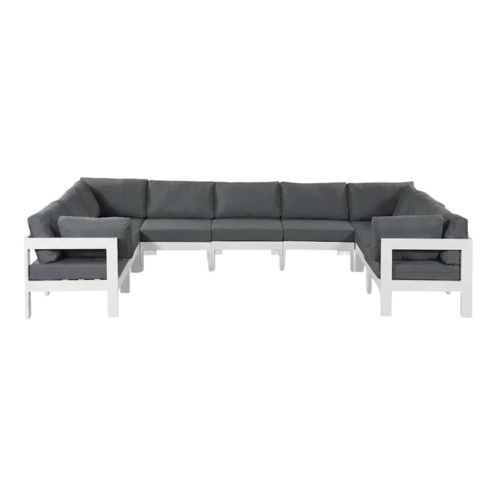 Gray Fabric Outdoor Patio Modular Sectional With Contemporary Design. Picture 4