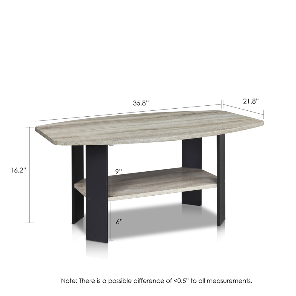 Simple Design Coffee Table, Oak Grey/Black. Picture 2