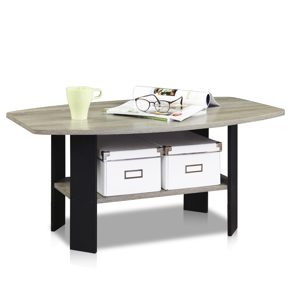 Simple Design Coffee Table, Oak Grey/Black. Picture 4