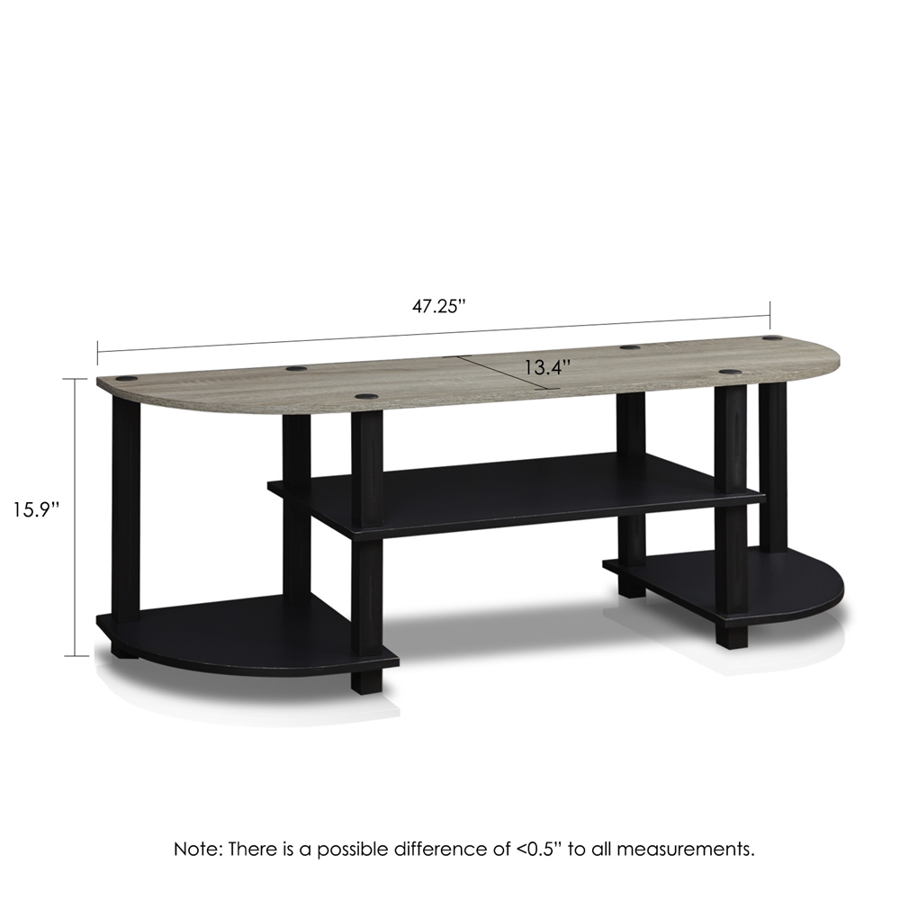 Turn-S-Tube Wide TV Entertainment Center, Oak Grey/Black. Picture 3