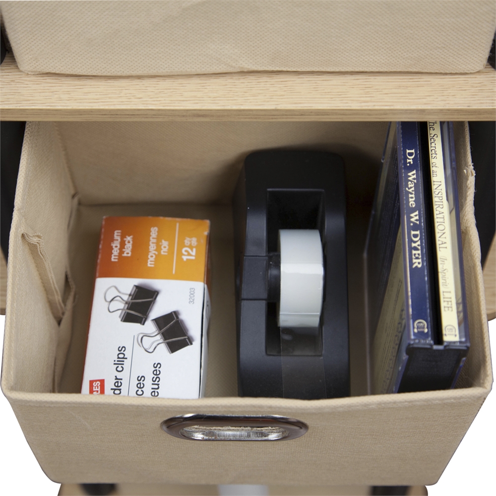 Furinno Turn-N-Tube 4-Bins System Rack, Oak. Picture 4