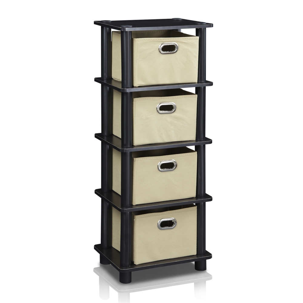 LACi 4-Bins System Rack, Espresso. Picture 1