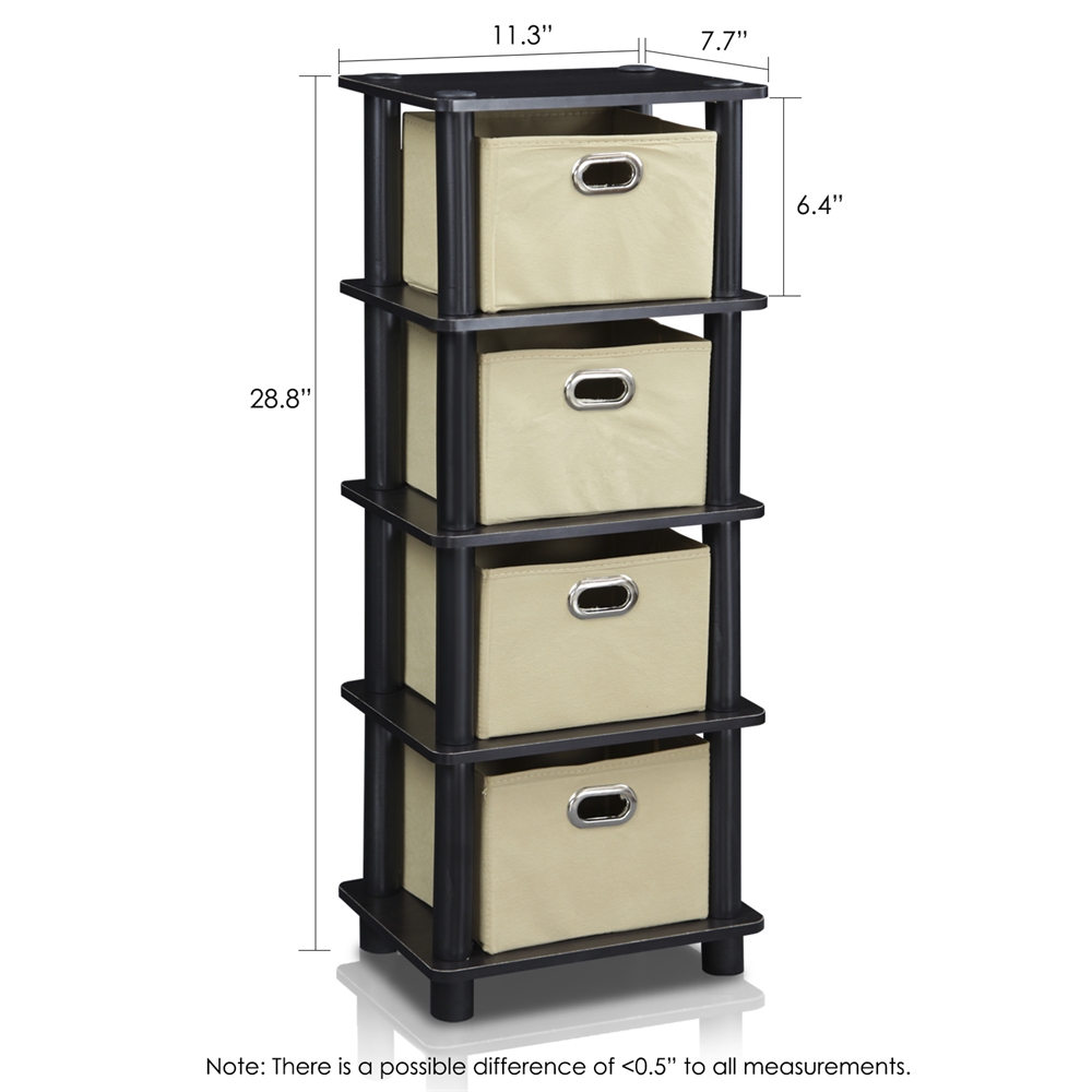 LACi 4-Bins System Rack, Espresso. Picture 2