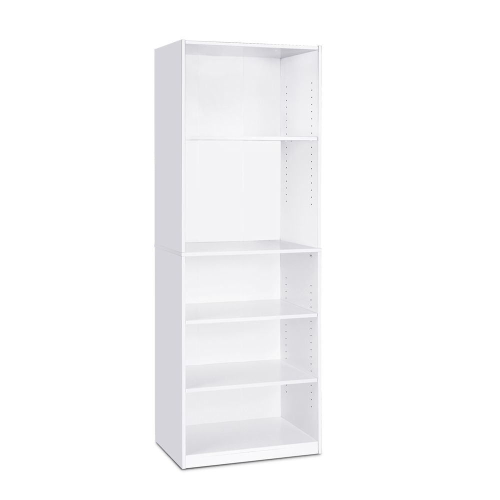 JAYA Simple Home 5-Shelf Bookcase - White. Picture 1