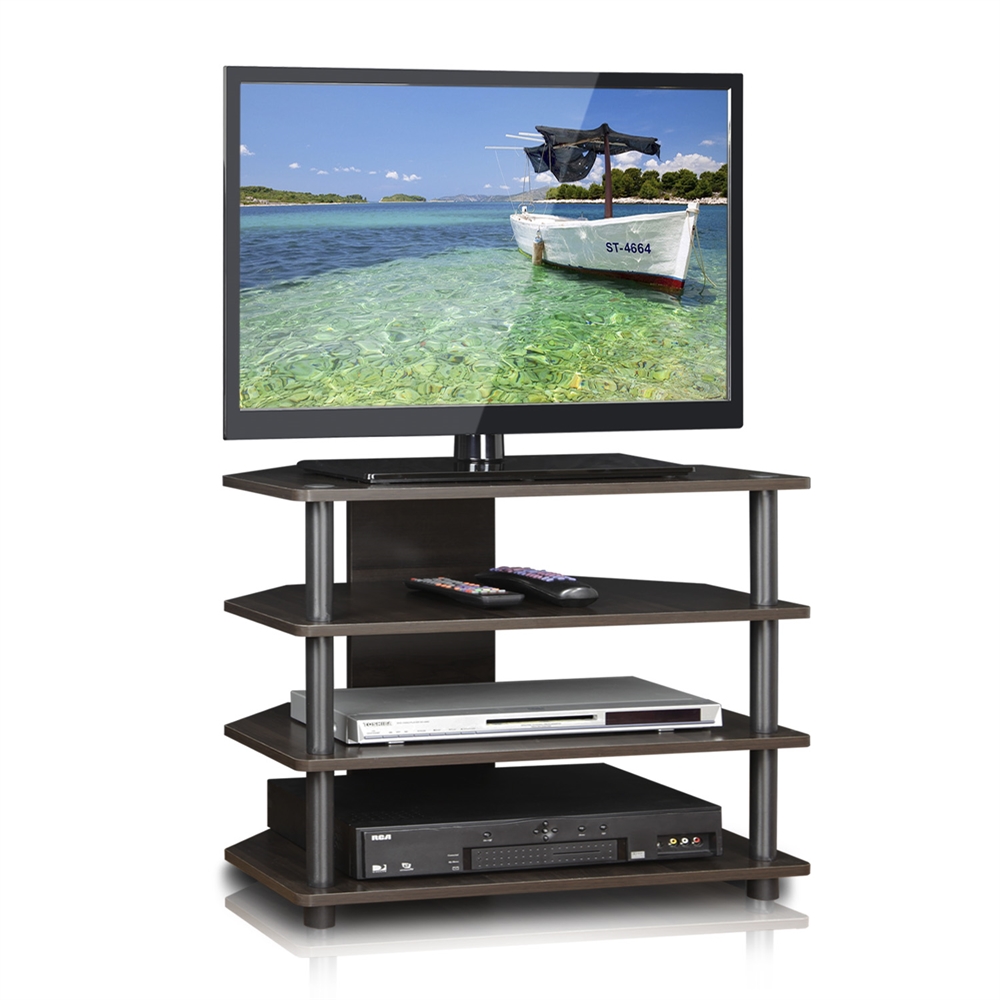 Turn-N-Tube Easy Assembly 4-Tier Petite TV Stand, Espresso. Picture 3