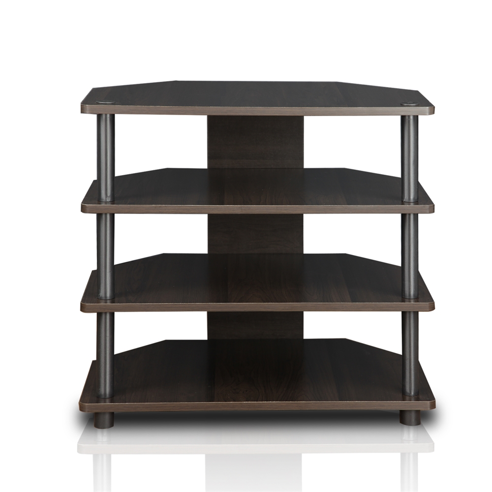 Turn-N-Tube Easy Assembly 4-Tier Petite TV Stand, Espresso. Picture 4