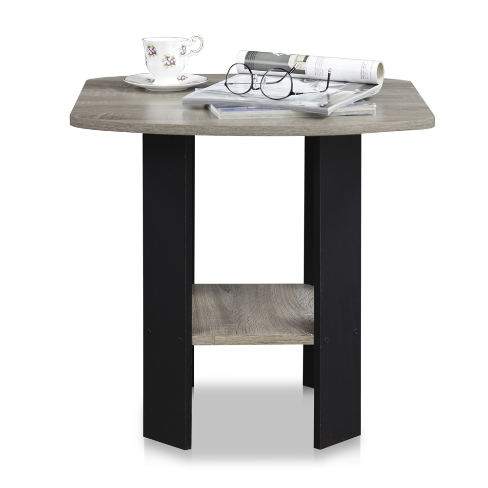Simple Design End/Side Table, Oak Grey/Black. Picture 3