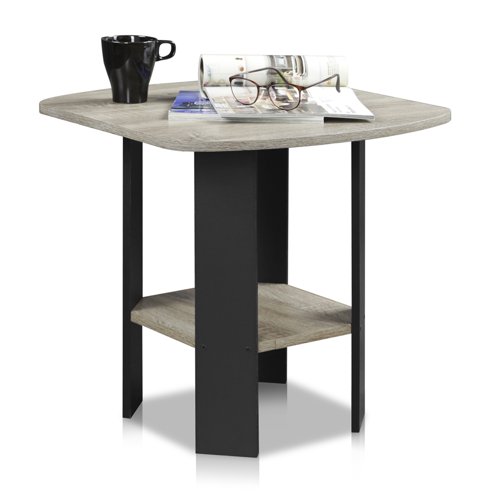 Simple Design End/Side Table, Oak Grey/Black. Picture 4