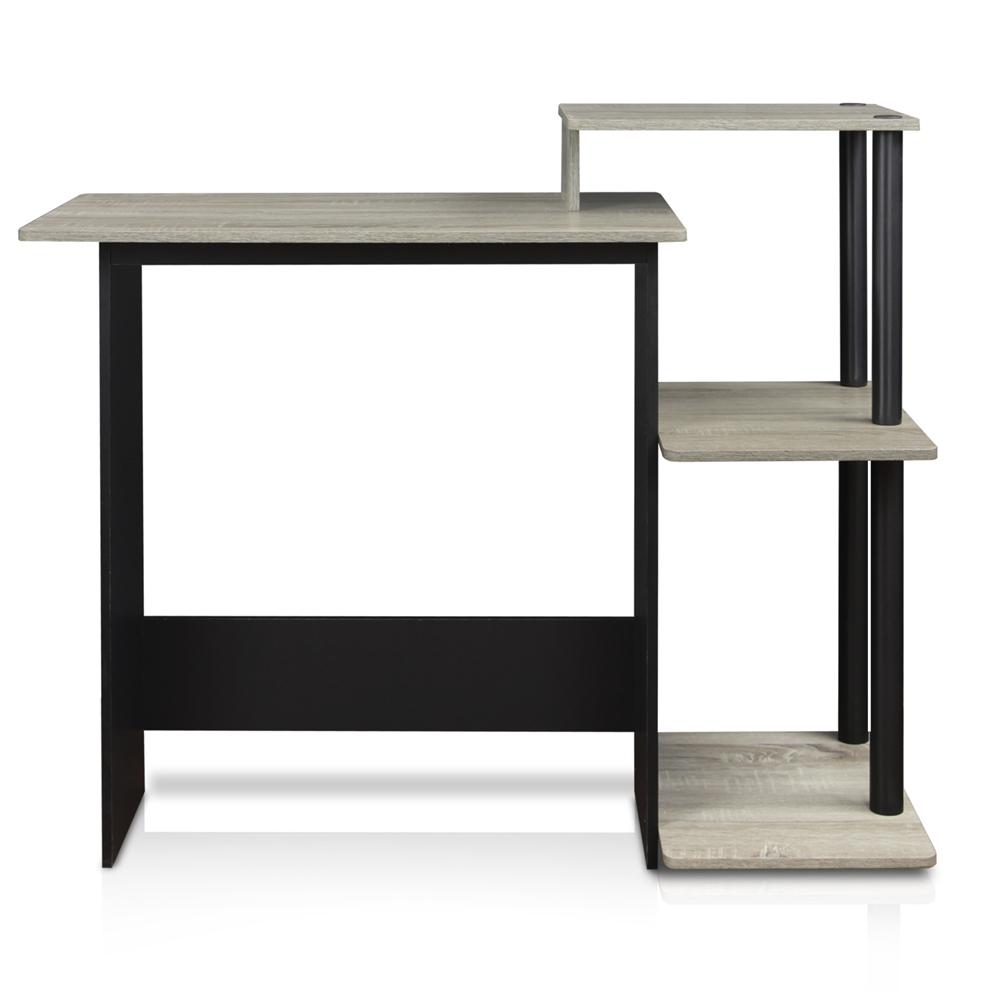 Efficient Home Laptop Notebook Computer Desk, Oak Grey/Black. Picture 1