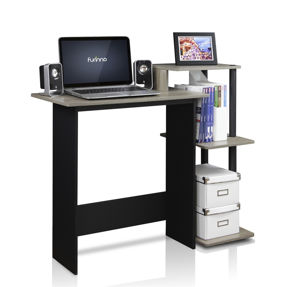 Efficient Home Laptop Notebook Computer Desk, Oak Grey/Black. Picture 3