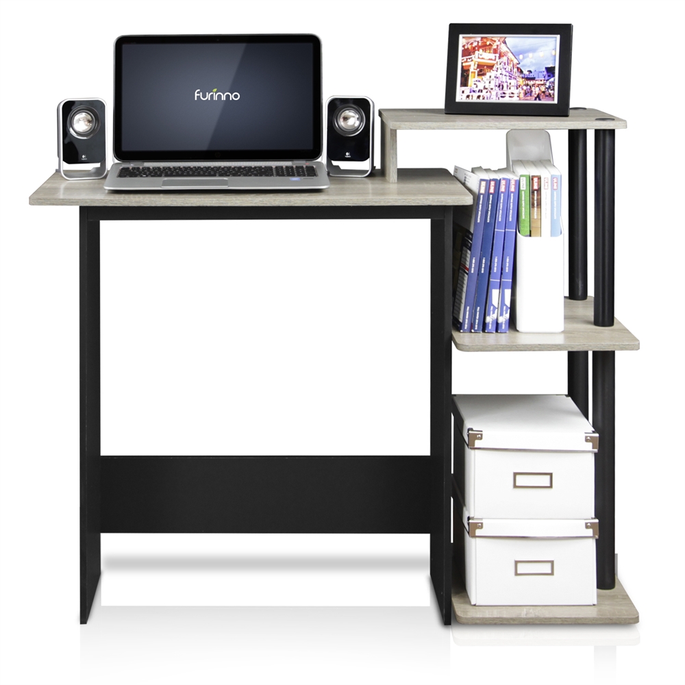 Efficient Home Laptop Notebook Computer Desk, Oak Grey/Black. Picture 4