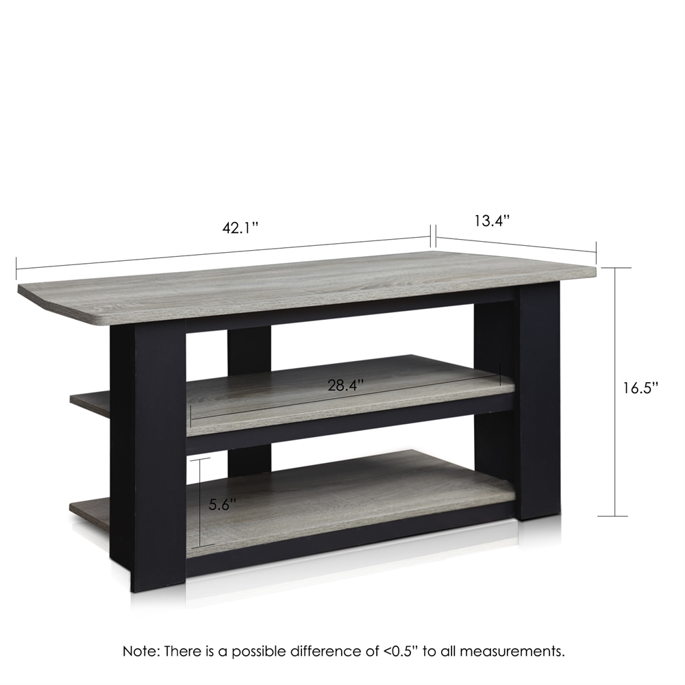 Parsons 42-in TV Entertainment Center, Oak Grey/Black. Picture 2