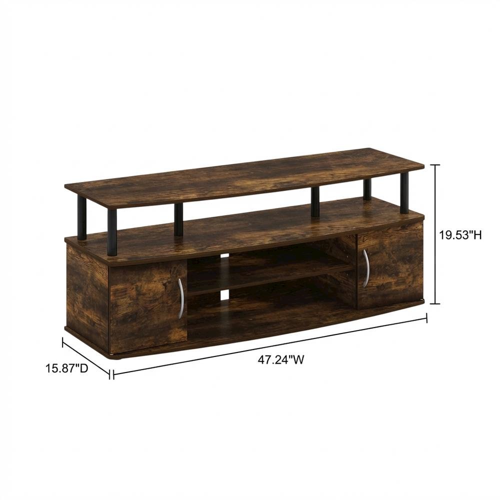 Black Amber Pine Large Entertainment Center with Spacious Storage. Picture 7