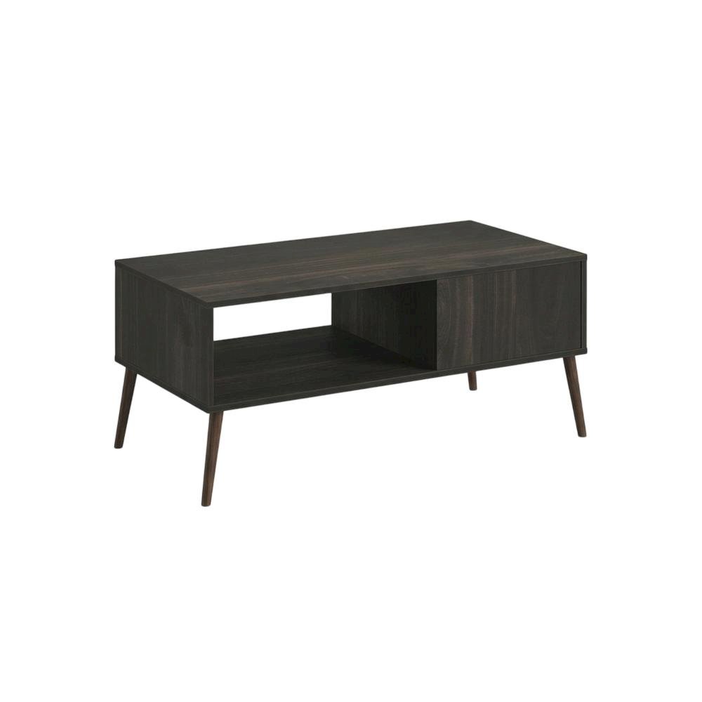 Espresso Mid Century TV Stand for TVs up to 40 inches with Wood Legs. Picture 1
