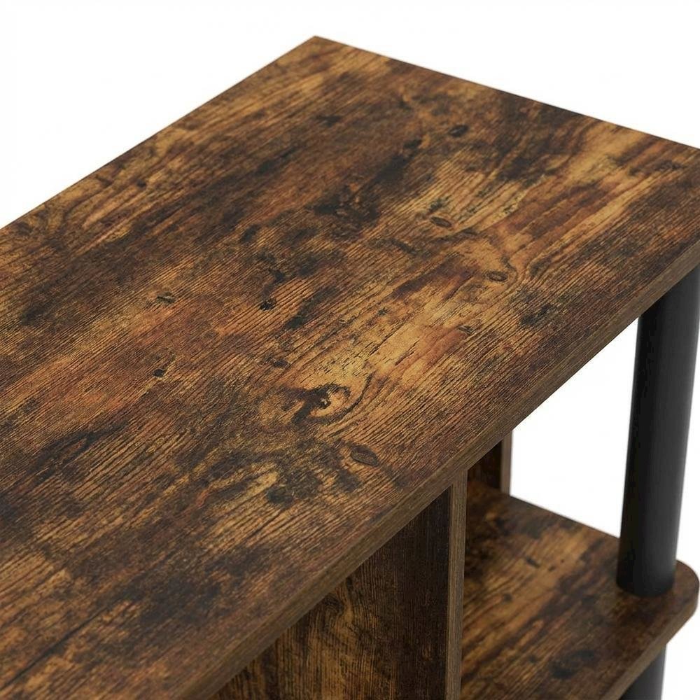 Wooden TV stand with amber pine and black finish, holds up to 40-inch screens. Picture 5