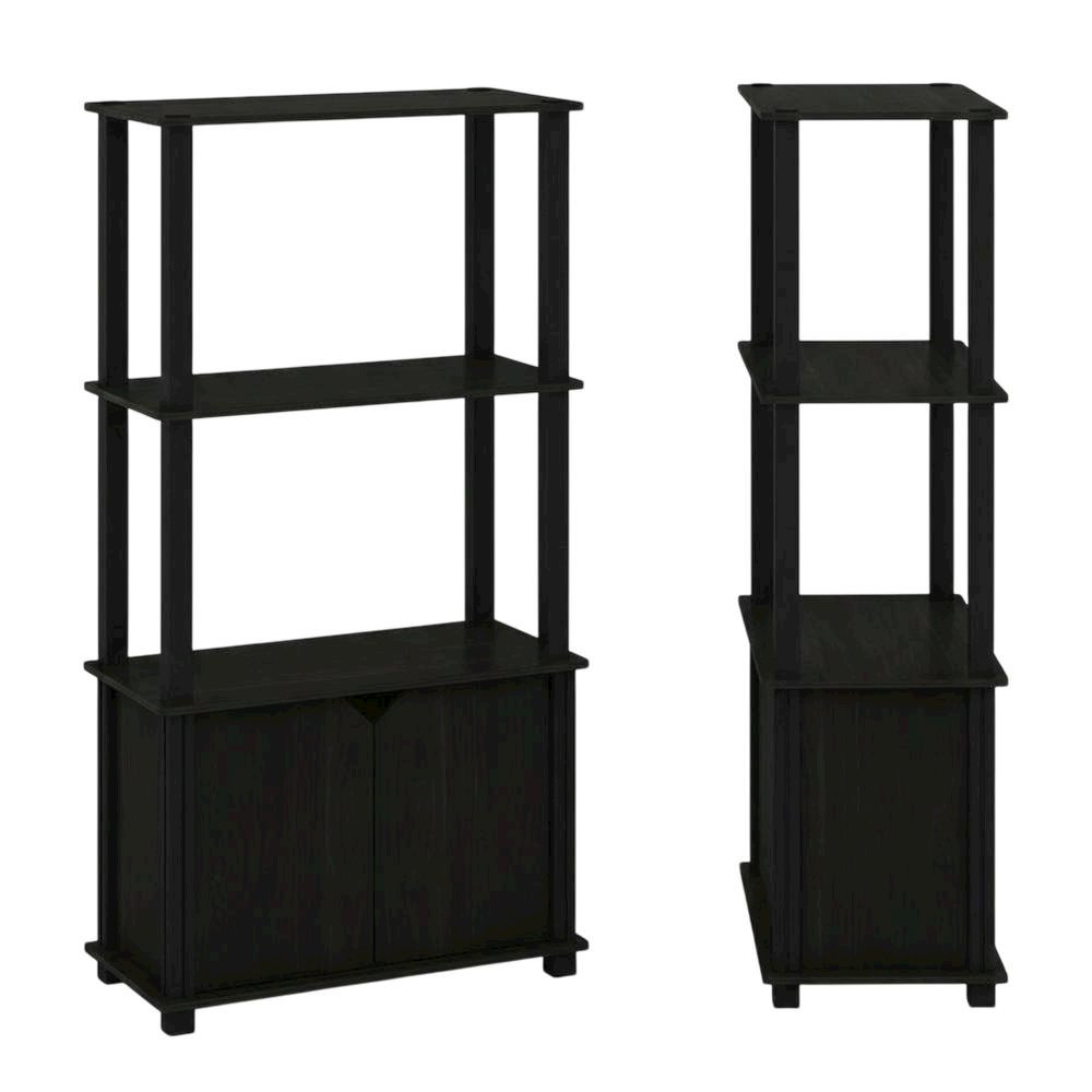 3-Tier End Table Set in Americano and Chrome Finish with Modern Design. Picture 1
