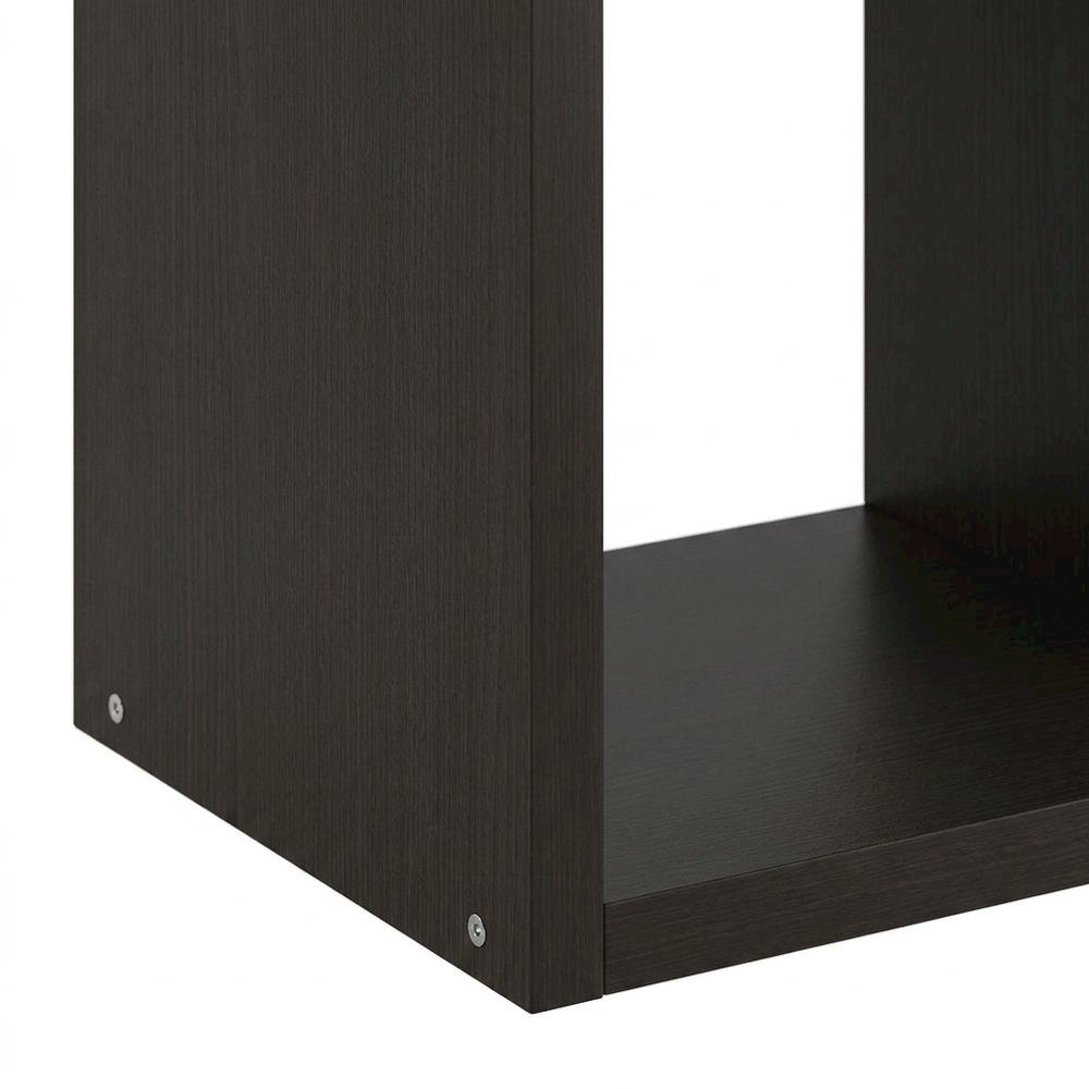 Black Wood Open Back Closet Storage Organizer Shelf Unit. Picture 5