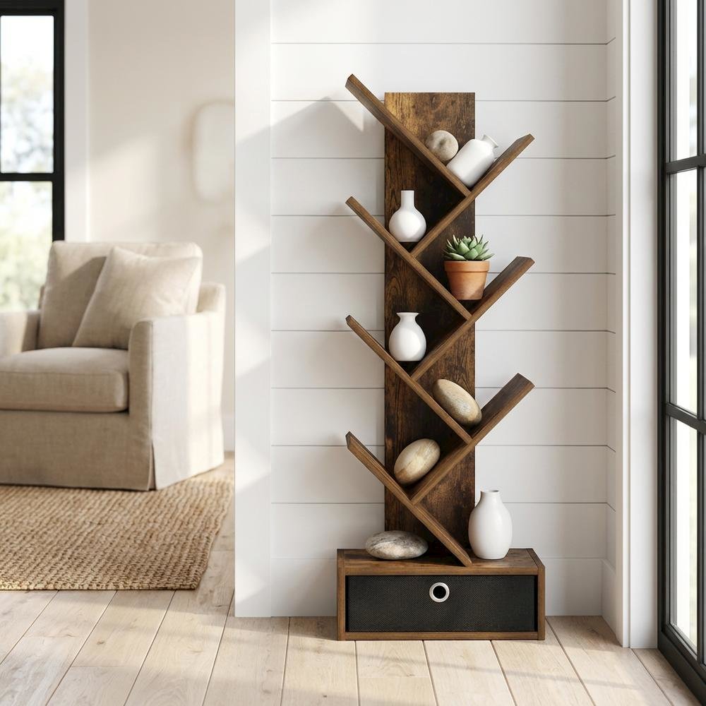 Wooden bookcase with spacious shelves and sturdy construction. Picture 2