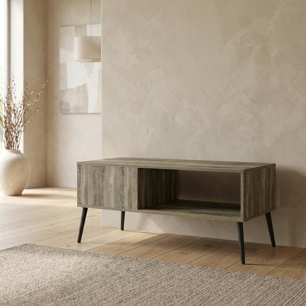 Light Wood Mid Century TV Stand for TVs Up to 40 with Wood Legs. Picture 3