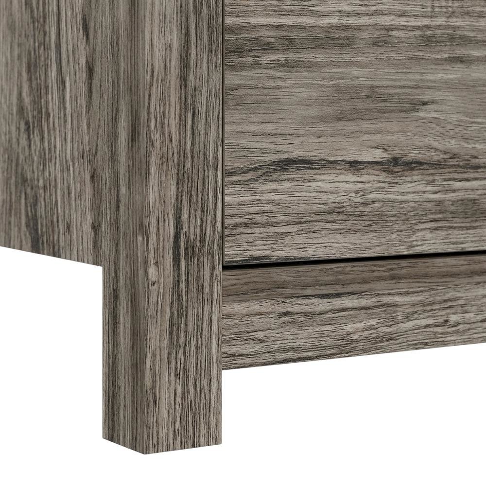 Wooden TV stand with rustic oak finish for up to 65-inch screens, ample storage. Picture 6