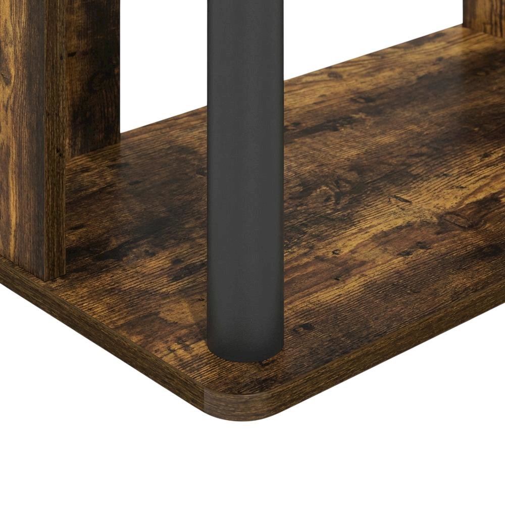 Wooden TV stand with amber pine and black finish, holds up to 40-inch screens. Picture 6