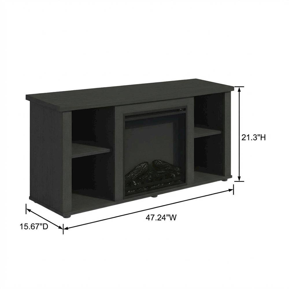 Brown Electric Fireplace TV Stand with Storage for 55 Inch Screens. Picture 7