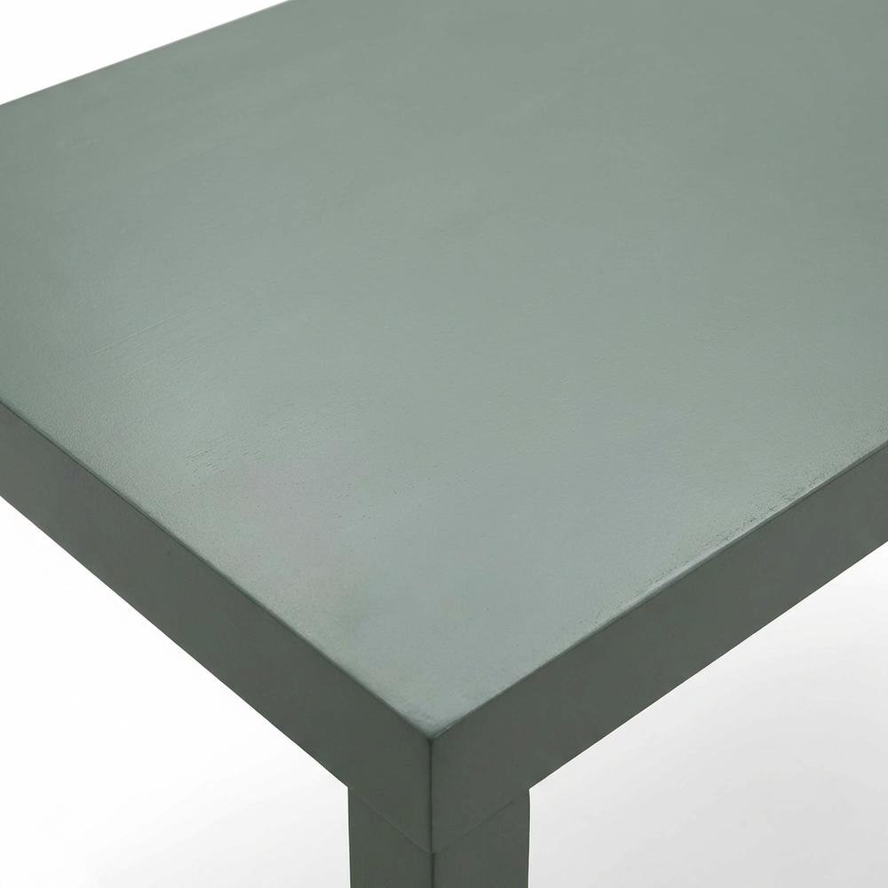 Rectangular Sage Green Coffee Table with Thick Tabletop, Modern Style. Picture 5