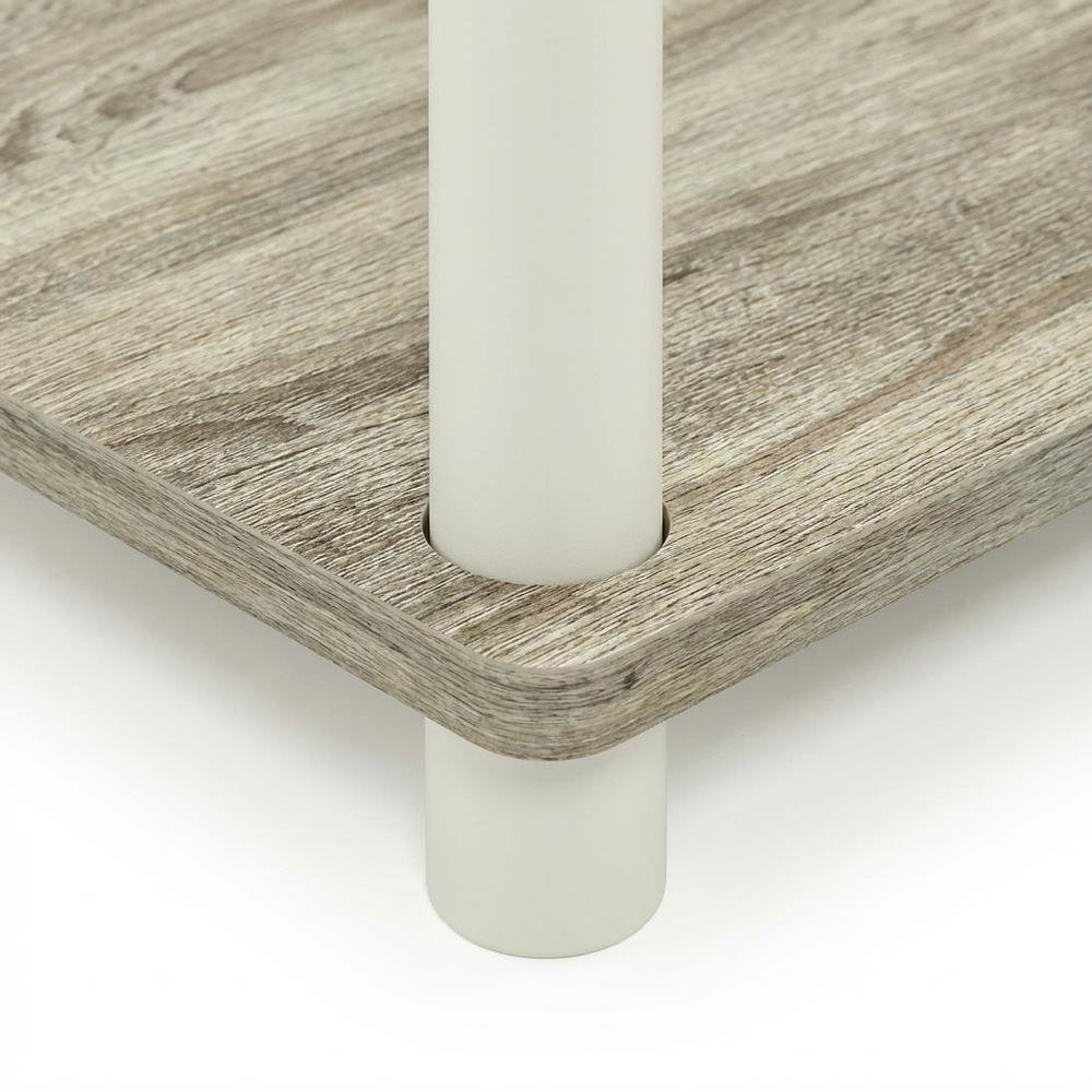 3-Tier End Table in Sonoma Oak and White with Multi-Level Storage. Picture 6