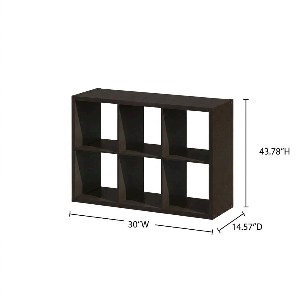 Black Wood Open Back Closet Storage Organizer Shelf Unit. Picture 7