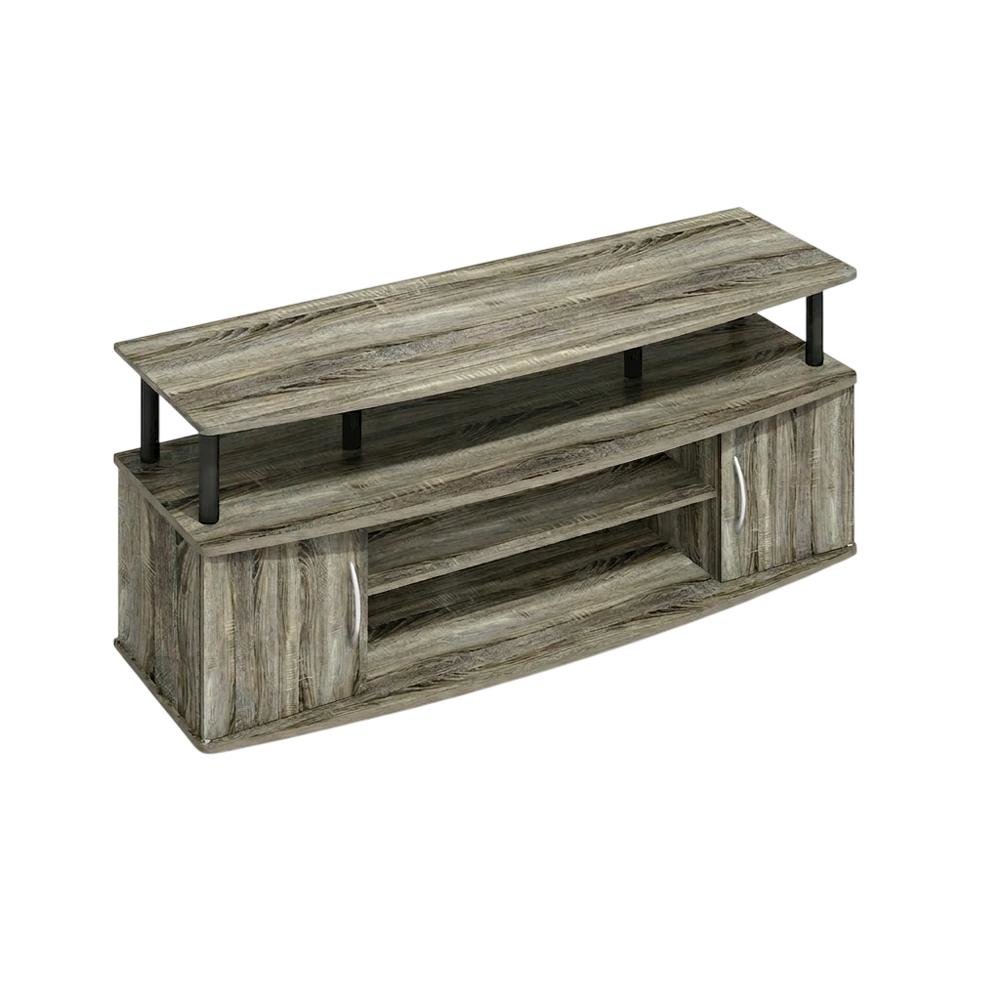 Gray oak entertainment center for up to 55-inch TVs with spacious storage. Picture 1