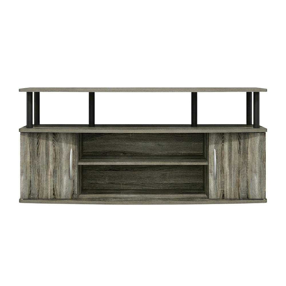 Gray oak entertainment center for up to 55-inch TVs with spacious storage. Picture 4