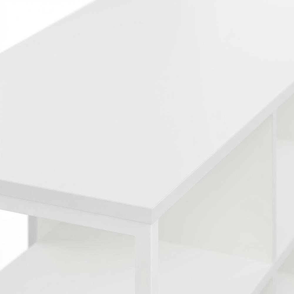 Modern TV stand, up to 60-inch TVs, metal, wood construction, clean white finish. Picture 5