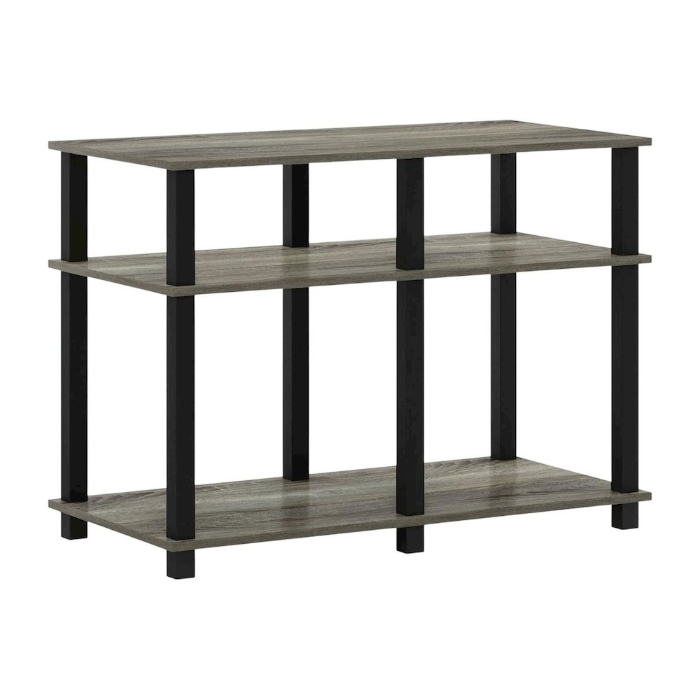 Wooden TV stand for up to 40 inch TVs with modern French Oak and black finish. Picture 1