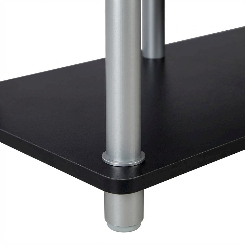 Black/Grey no tools entertainment center with modern design, sturdy construction. Picture 6
