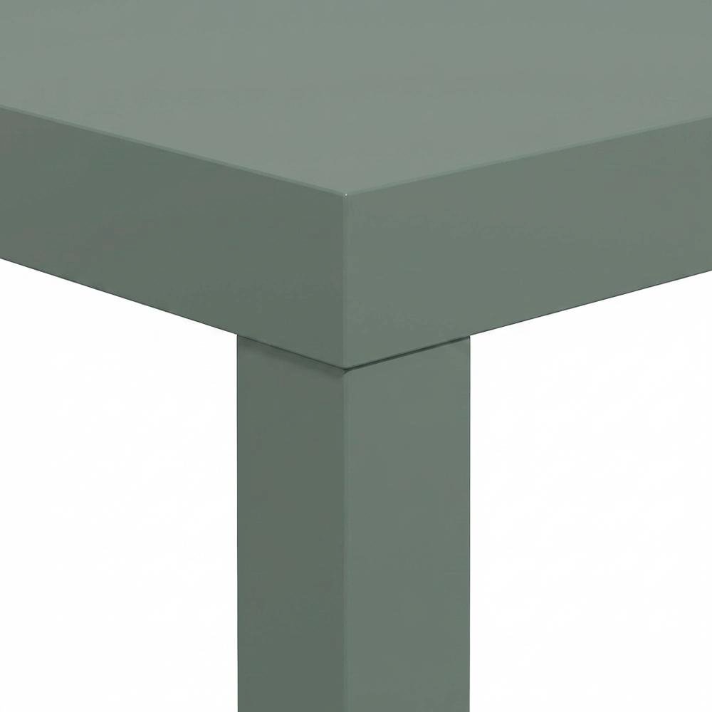 Rectangular Sage Green Coffee Table with Thick Tabletop, Modern Style. Picture 6
