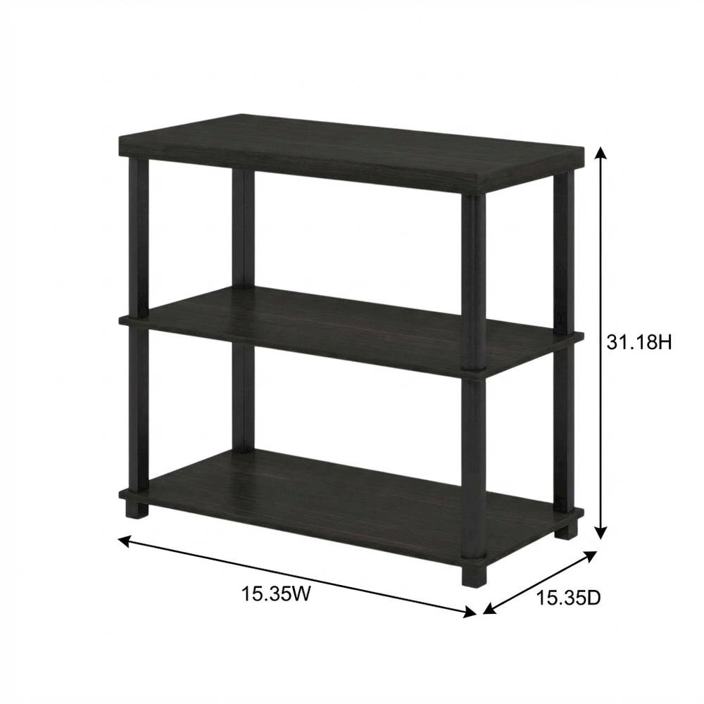 Espresso, End Side Table, Open Shelf, Quality Build. Picture 7