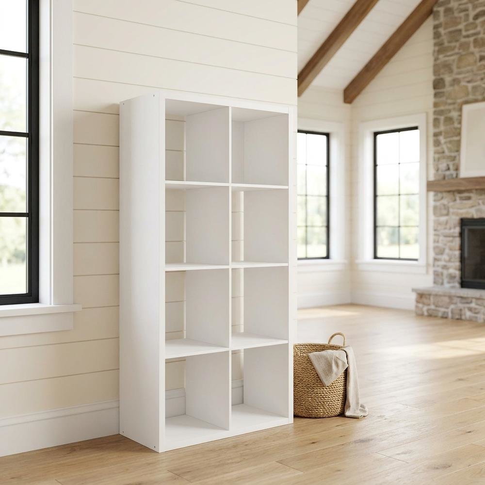 White 8-Cube Open Storage Organizer, Modular Shelving Unit. Picture 3
