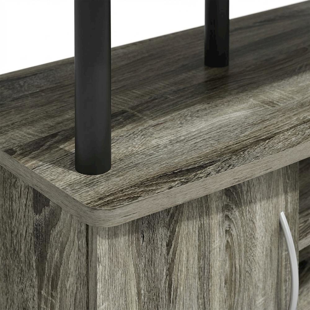 Gray oak entertainment center for up to 55-inch TVs with spacious storage. Picture 6