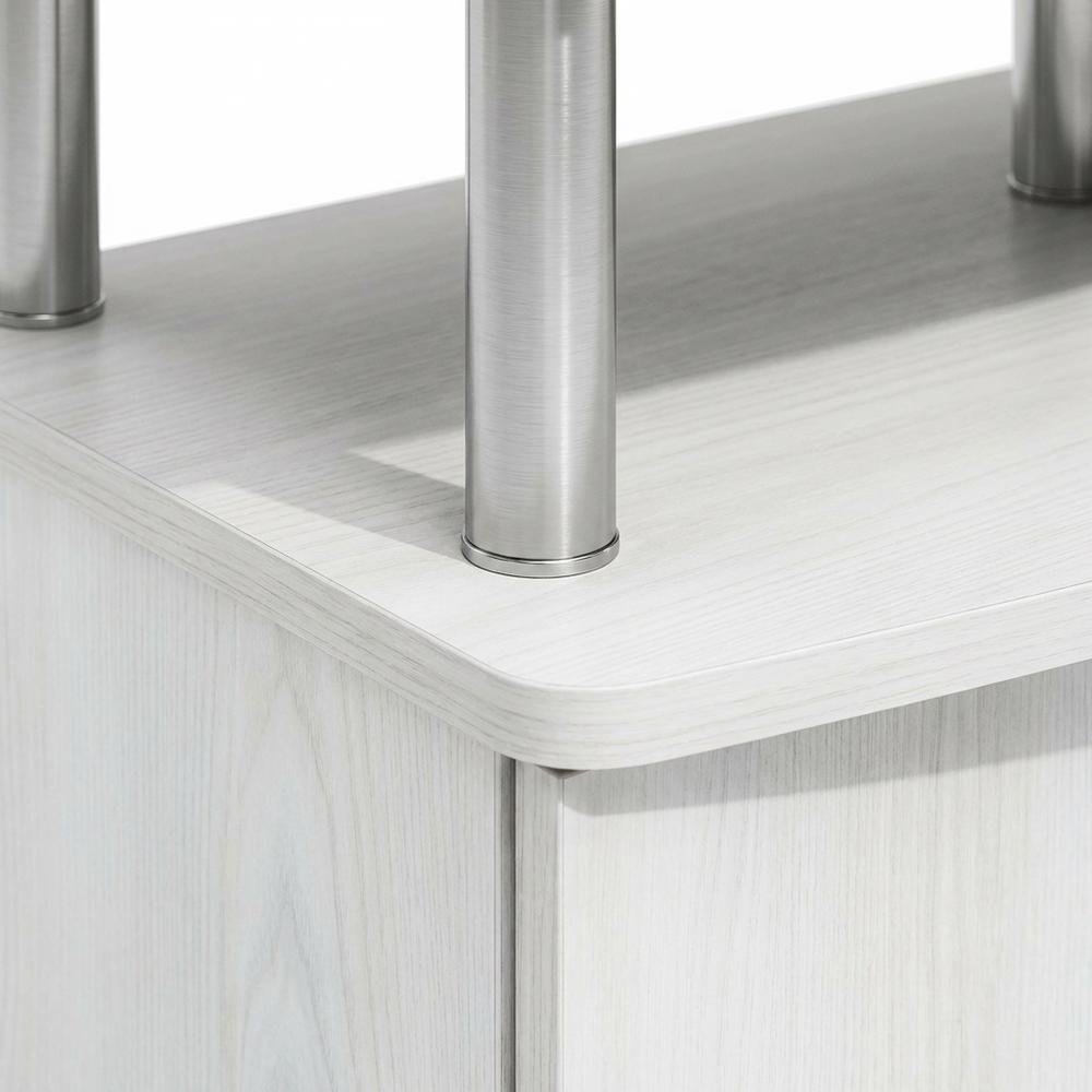 White wood entertainment center for TVs up to 55 inches with ample storage space. Picture 6