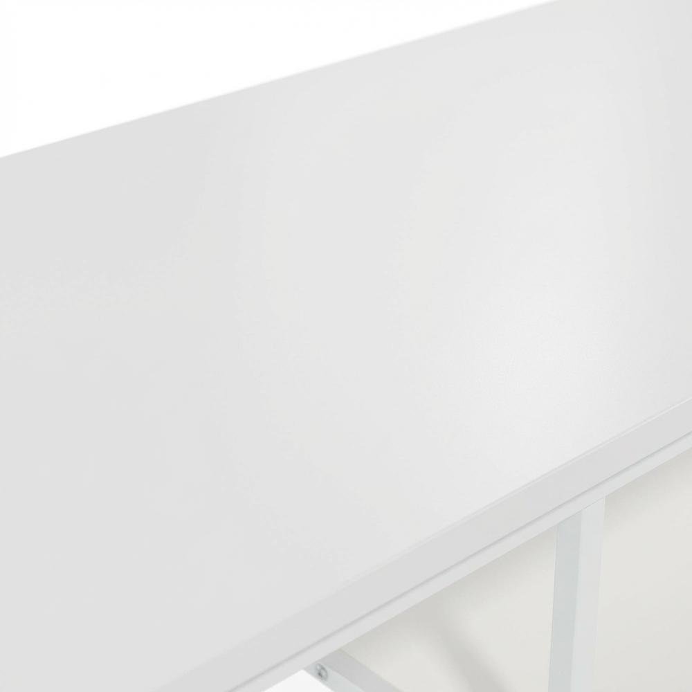 Modern White TV Stand for TVs up to 50 Inch with Solid Wood and Walnut Veneers. Picture 5
