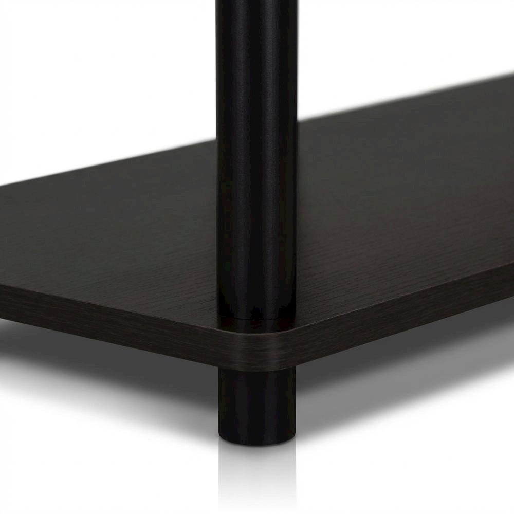 Walnut TV Stand with 3-Tier Open Storage and Modern Design. Picture 6